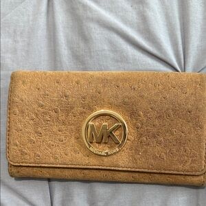 Michael Kors Brown Wallet with Gold Logo
